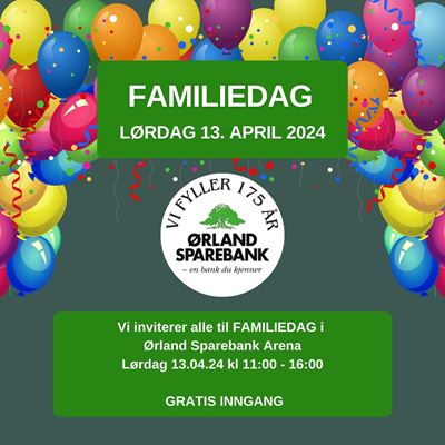 Plakat med info om familiedag Ørland Sparebank