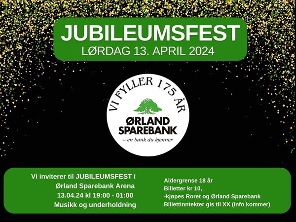Plakat med info om jubileumsfest