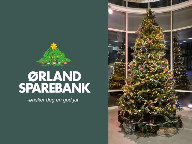 Juletre og logo Ørland Sparebank